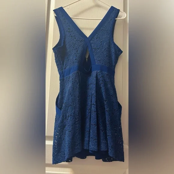 Free People Blue Lace Backless Dress - Picture 3 of 6